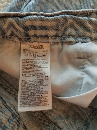 Pantalones cortos de mezclilla estampados para niñas, talla 16, azul marino antiguo - Imagen 6 de 6