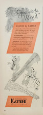 1940 Kayser American Made Gloves Vintage Ad gone with the wind
