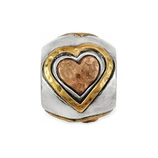 New Brighton ART & SOUL ALL HEARTS  2 Tone Bead Charm  RETIRED !