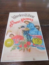 Victorian Trade Card original 1800'S WHEELER & WILSON SEWING MACHINES PARIS 1878