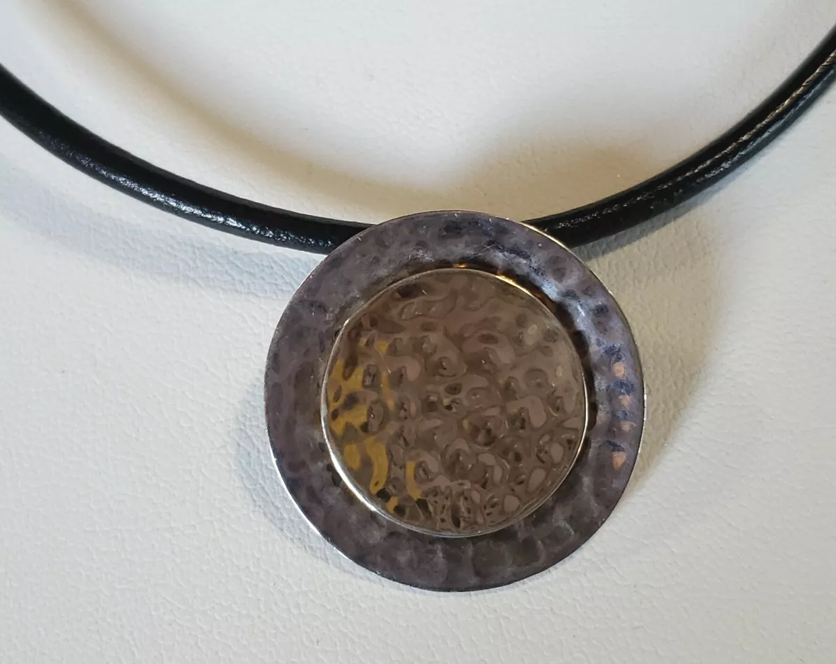 Amazon.com: Extra Large Hammered Sterling Silver 2 Inch Diameter Disc  Necklace : Handmade Products