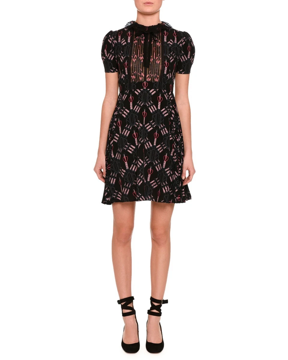sachin and babi light blue dress RED VALENTINO Oversized Black See Through CHIFFON Drop Waist Dress 38 IT /  10 UK main image 0