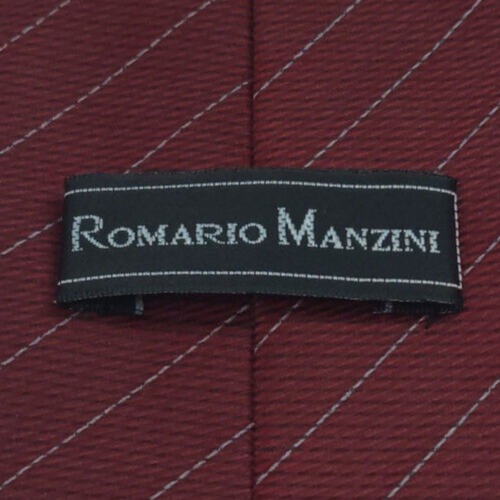 Romario Manzini Big & Tall Necktie Burgundy Pinstripe Classic Business Tie 60” - Picture 5 of 9