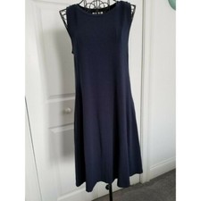Loft Outlet A-Line Sleeveless Stretch Rayon Jersey Navy Blue Tank Dress XSP