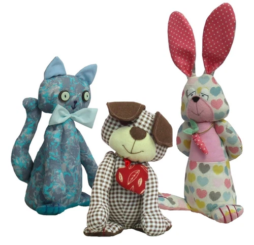 Sewing patterns X 3    Harris dog Casey cat and Cauliflower rabbit by pcbangles