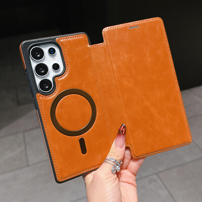 For Samsung Galaxy S26 Ultra S25 + S24 S23 S22 Magnet Leather Wallet Card Case