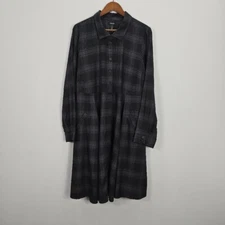 New Torrid Open Front Shirt Kimono Top 1X Black Multi Color Plaid Duster NWT