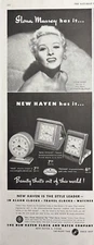 1940s? New Haven Clock Watch Co Conn Ilona Massey Star Bon Voyage VTG Print Ad