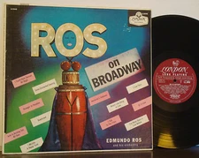 EDMUNDO ROS LATIN ORCHESTRA "Ros on Broadway" RARE 1958 1A/1A DG LONDON MONO LP