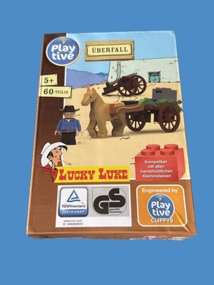 Playtive Lucky Luke Überfall 60 Teile Baustein Set Western Figur Neu & OVP
