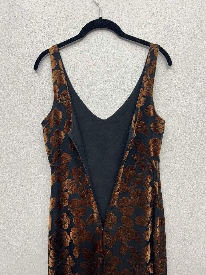Maxi Vestido Floral Vintage Y2K Terciopelo Burnout Talla S 1/2 Hada Capricho Capricho Foto 4 de 4