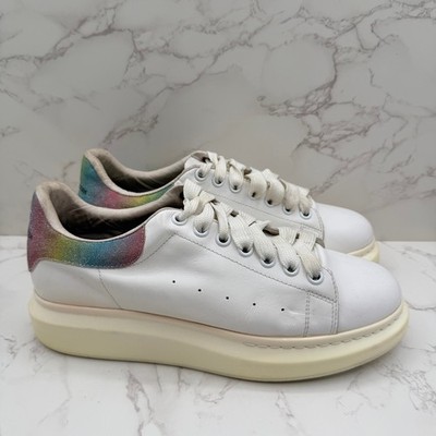 Alexander McQueen Oversized Sneaker White Rainbow Glitter  display picture 3