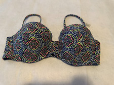 Old Navy Padded Underwire Bikini Top Multicolor Print Women's Size L NWT