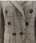 Women Brown and Pink Plaid Double Breast Blazer Jacket Size 0 — photo 4