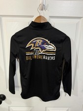 Baltimore Ravens NFL Team Apparel 1/4 Zip Pullover Kids Jacket Size M 10/12