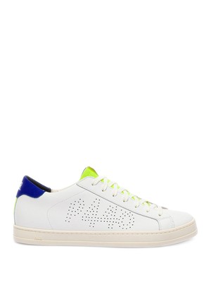 P448 Mens White Logo F23john-m964 Round Toe Platform Leather Sneakers Shoes 41