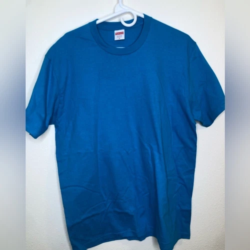 T shirt homme Supreme uni blanc moyen sarcelle