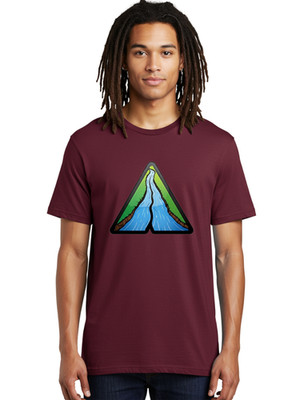 Waterfall-Triangle Mens Graphic Tee, 100% Cotton, Casual Summer Wear