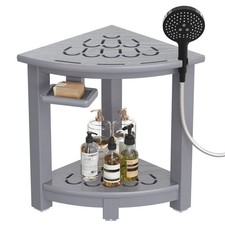 Corner Shower Stool, HDPE Shower Bench for Inside Shower, Small Shower Chair ...