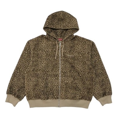 Supreme Pilled Zip Up Hooded Sweatshirt Cheetah