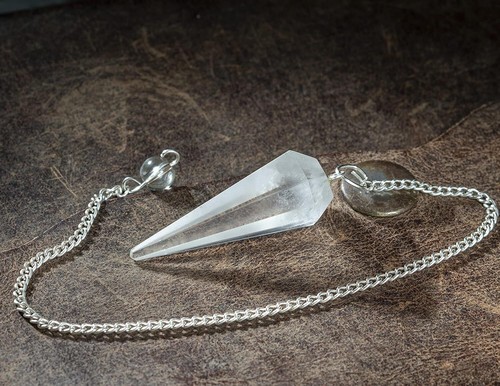 Pendente rabdomante cristallo quarzo trasparente pietra naturale Reiki... - Foto 2 di 5