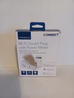 NIB Insignia Wi-Fi Smart Plug With Power Meter. Works W/ Apple, Google, and More