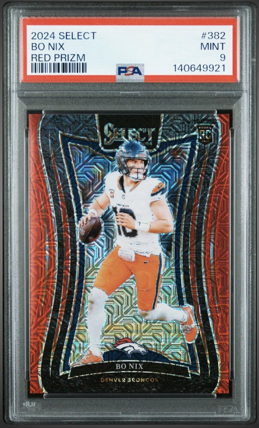 2024 Panini Select - Suite Level Bo Nix #382 Red Prizm /49 (RC)