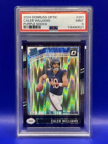 2024 DONRUSS OPTIC CALEB WILLIAMS PURPLE SHOCK BEARS ROOKIE PSA 9