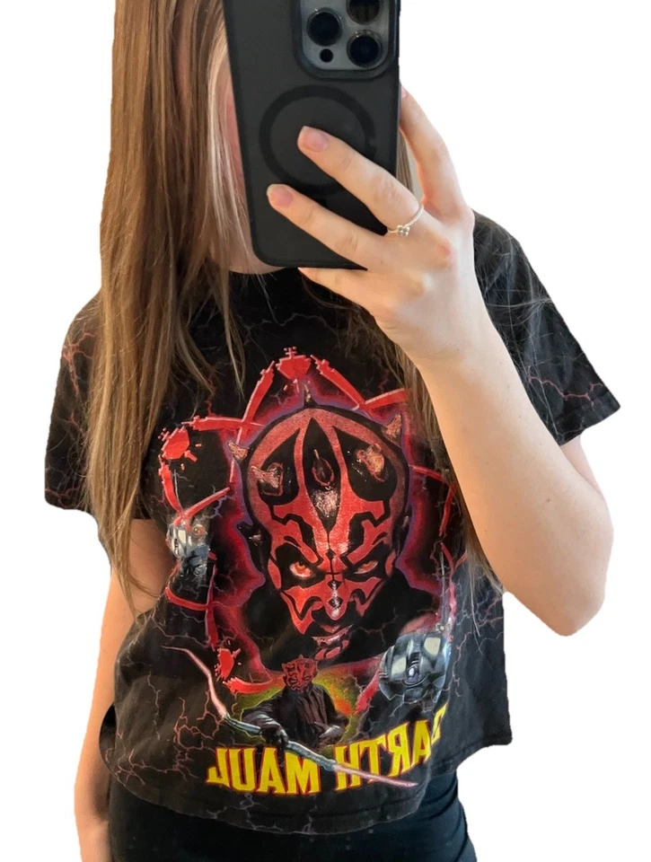 Редкая футболка Darth Maul Star Wars Lightning молодежный размер средний (подходит для женщин XS) - Изображение 2 из 4