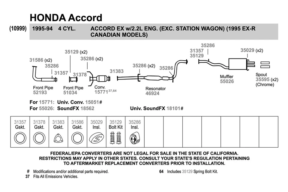 For Honda Accord 82-97 Exhaust Tip Steel Pencil Style Round Straight Cut Bolt-On Foto 3 de 4