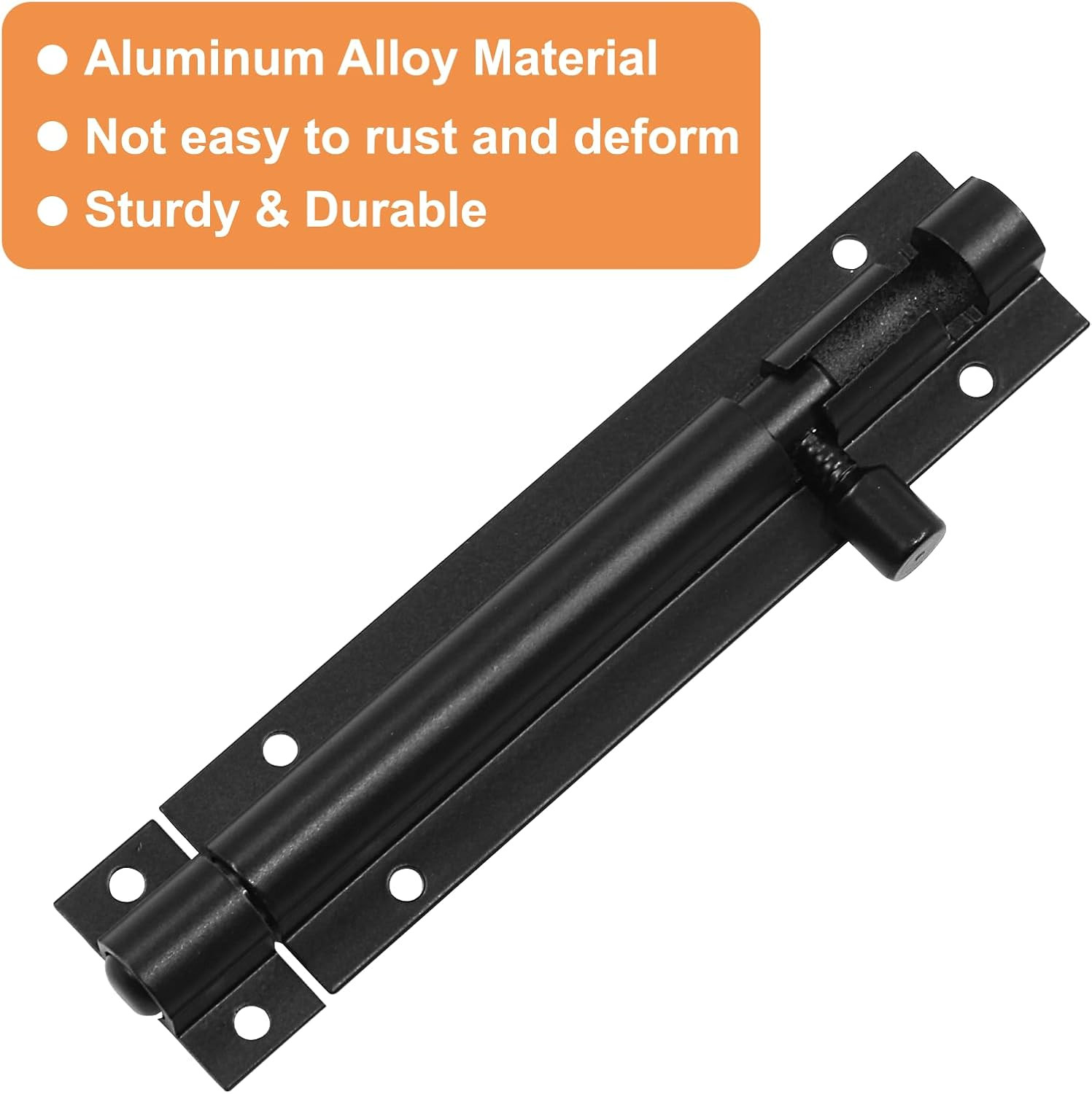 2 Pcs 4 Barrel Bolt Latch Heavy Duty Sliding Door Lock for Security Gate & Garag