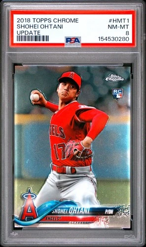 2018 TOPPS CHROME UPDATE #HMT1 SHOHEI OHTANI ROOKIE RC PSA 8
