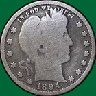 1894 Barber Quarter Good G Coin #35541
