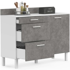 Buffet bas casserolier de cuisine 120 cm CINA plan de travail H.83 cm 1 porte +