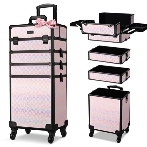 Byootique 3-Piece Makeup Train Cases Cosmetic Organizer Kit Blush ForgetMeNo - Picture 2 of 9