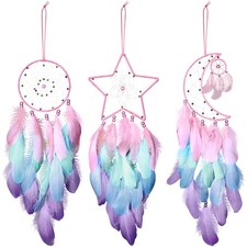 3 Pcs Dream Catcher Moon Sun Star Design Handmade Traditional Design Craft Or...