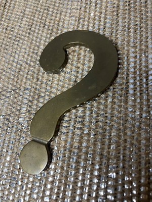 Vintage Brass Question Mark Paper Weight or wall decor office decor  retro