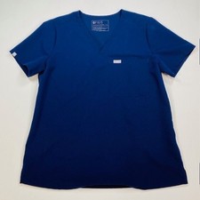 FIGS Technical Collection Navy Blue V-Neck Scrub Top Mens Medium Chest Pocket