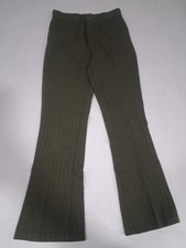 Vtg Kids Farah 70s Pinstripe Pants Size 12 Fits 23x25 Green Retro Flare USA Made