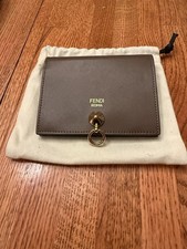 Fendi Leather Mini Wallet BRAND NEW Tope/Brown with Fendi Gift Sack