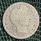 Old USA Silver Barber Quarter - 1910-P