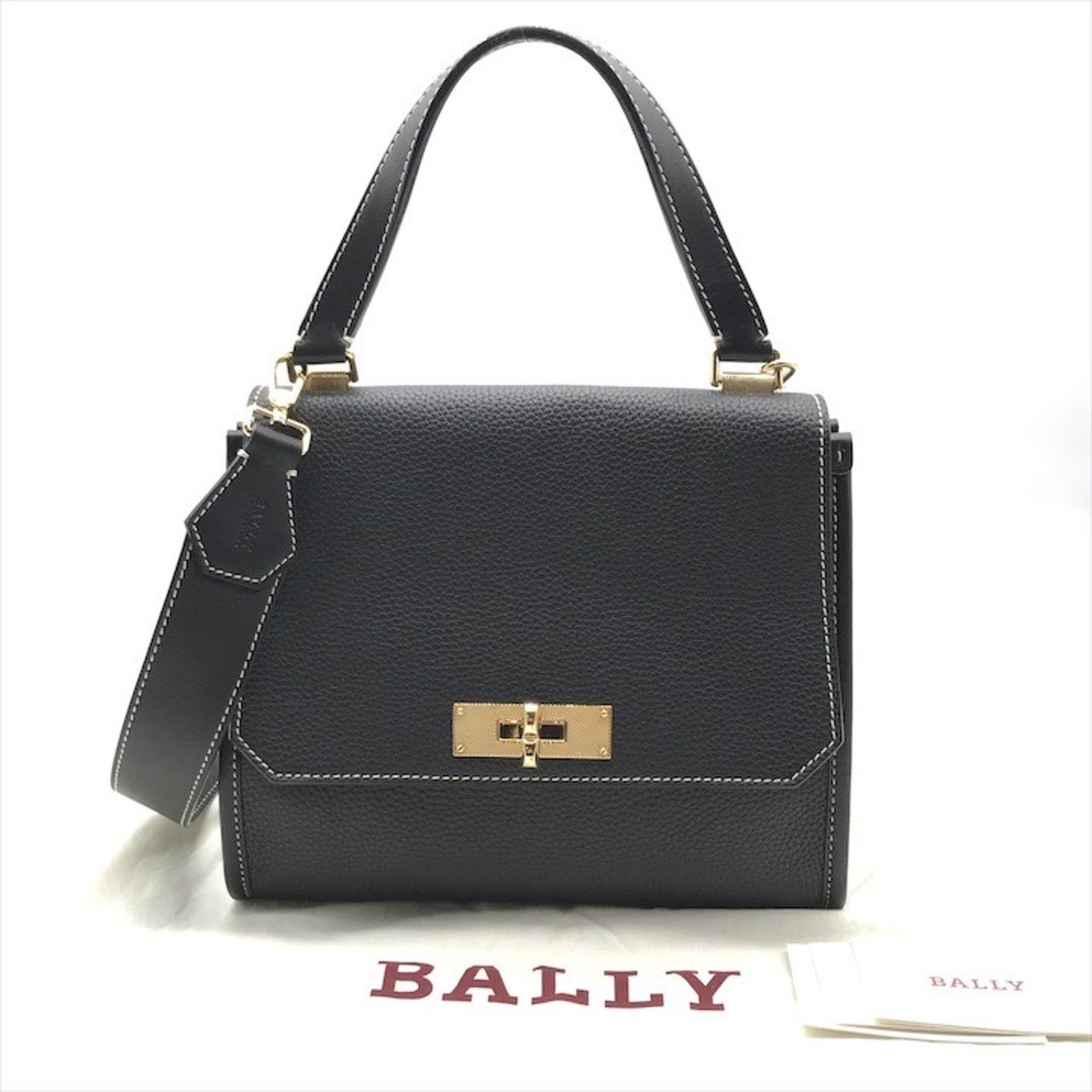 BALLYハンドバック BALLY】バリー ハンドバッグ カーフ 黒 手提げ A5 ターンロック