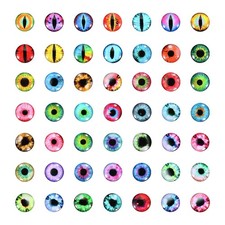 6mm Dragon Eyes, 100 Pcs Round Glass Eyes Animals Crochet Eyes, Multicolored