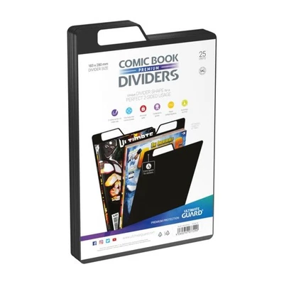 Ultimate Guard Premium Comic Book Dividers : Black : Pack of 25