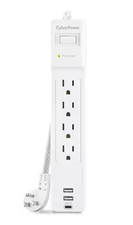 CyberPower 5 ft. 2 USB-A, 1 USB-C 1500J 4-Outlet Surge Protector