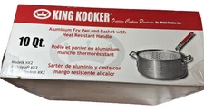 King Kooker 10-Quart Aluminum Fry Pan Pot w/ Basket and Handle, Model KK2  - NEW