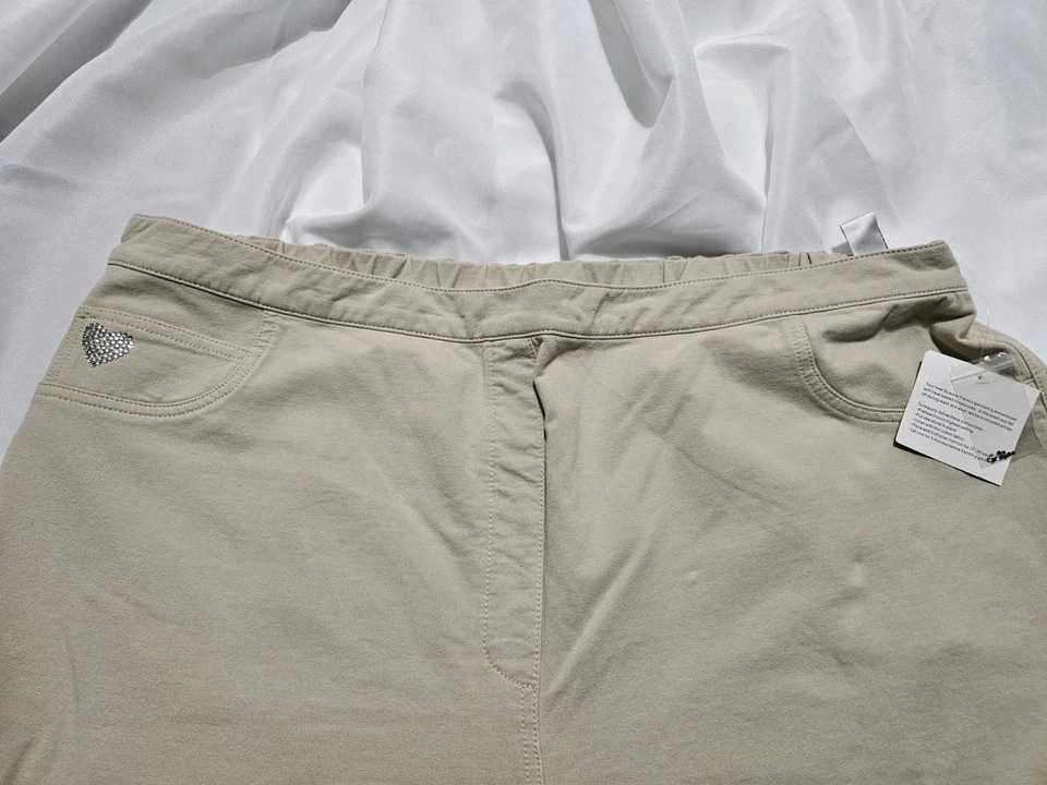 QUACKER FACTORY MUJER NUEVO BEIGE ALGODÓN BL TIRAR EN ESTRÁS CROP TALLA 3X Foto 2 de 4