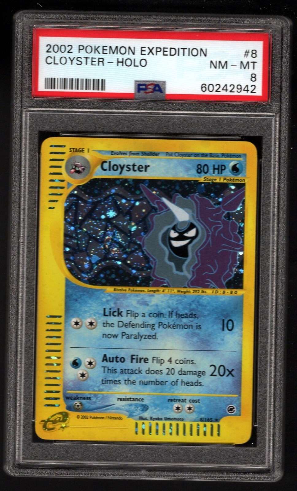 PSA 8 Pokemon Cloyster Expedition Holo 8/165