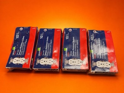 Lot of 4 Leviton Plus 10 White Tamper-Resistant Outlet T5320-WMP