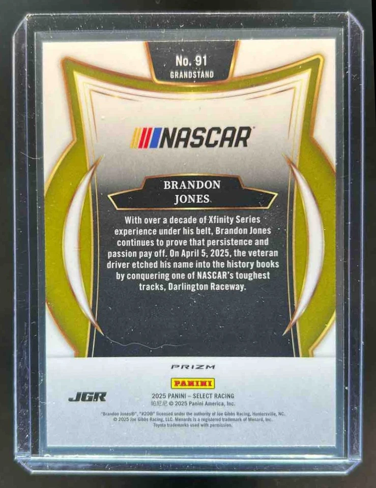 2025 Select Brandon Jones Grandstand Orange Flash Prizm #91 - Image 2 of 2